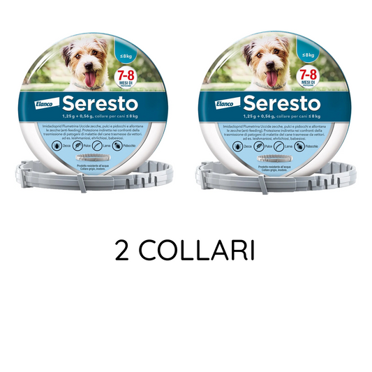 Seresto Collare Antiparassitario  Cani fino 8kg PROMO 2 Collari