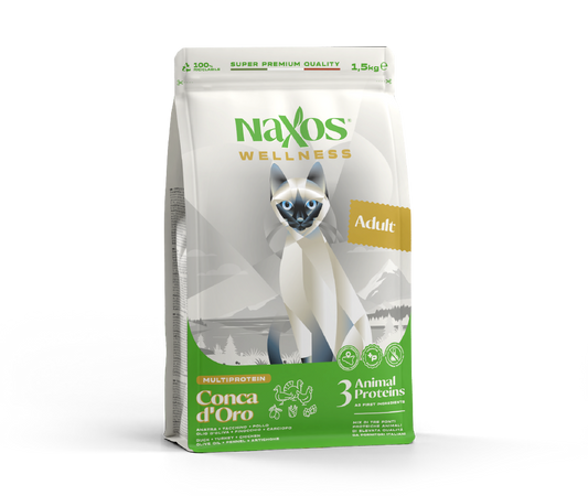 Naxos Conca d'Oro - Croccantini per Gatto Adult - Anatra Tacchino e Pollo 1,5kg/7kg