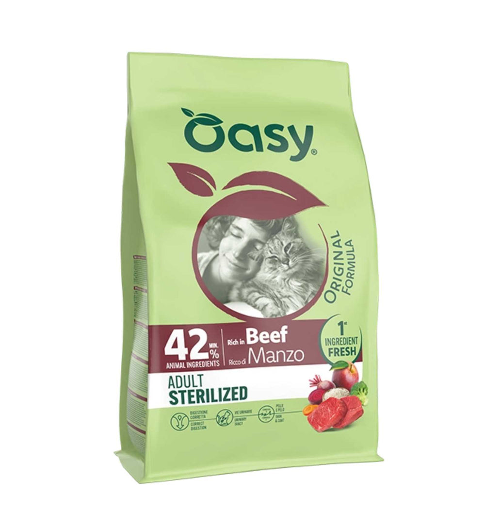 Oasy Original Crocchette Gatto Sterilised Manzo 1,5kg