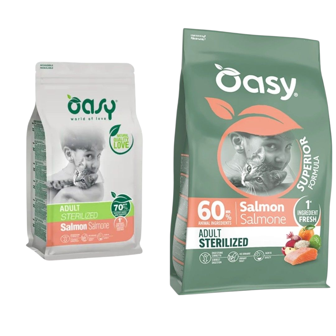 Oasy Superior Crocchette Gatto Sterilized Salmone 1,5kg