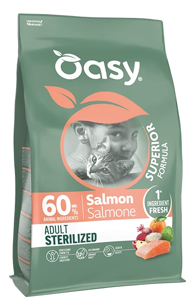 Oasy Superior Crocchette Gatto Sterilized Salmone 1,5kg