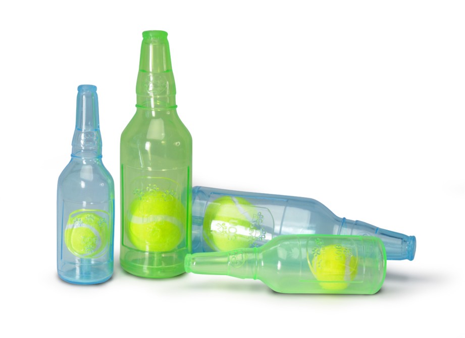 Camon Play Puff - Bottiglia in TPR con Palla da Tennis e Squeaker 25 cm