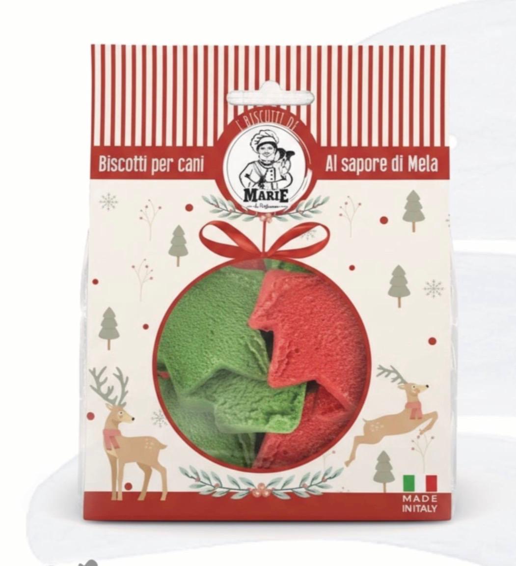 Marie Alberelli Natalizi - Biscotti per Cani al Sapore di Mela - Ottimi Regali Natalizi - 100g