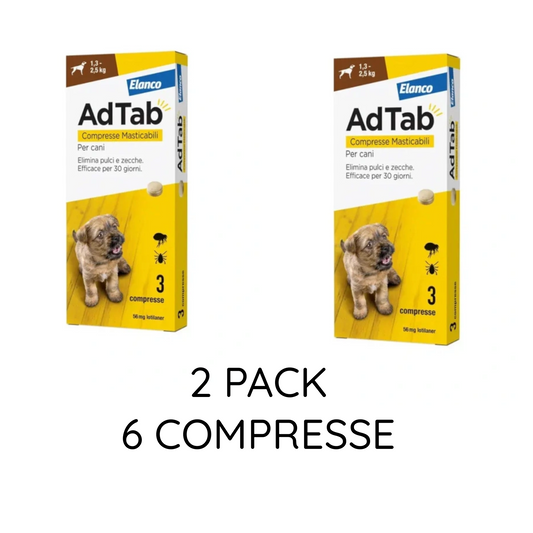 AdTab Compresse Antiparassitario per Cani peso: 1,3-2,5kg 2 PACK