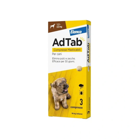 AdTab Compresse Antiparassitario per Cani peso: 1,3-2,5kg 2 PACK