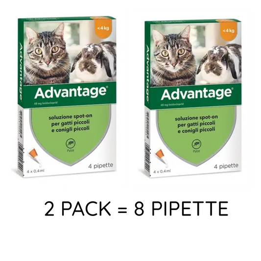 Advantage Spot-On Antiparassitario per Gatti <4kg -  2 PACK