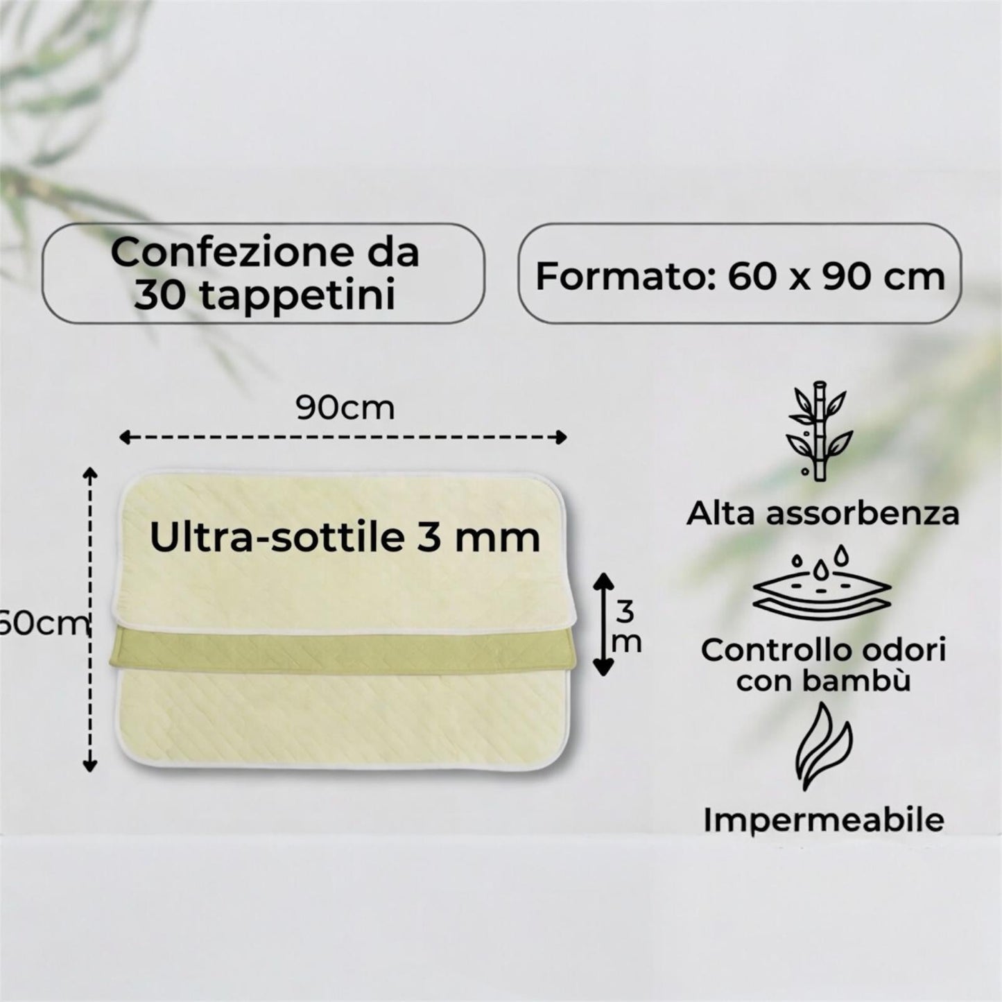 Sop Up Tappetini Igienici con Fibra di Bamboo 30pz - Traverse Igieniche per Cani