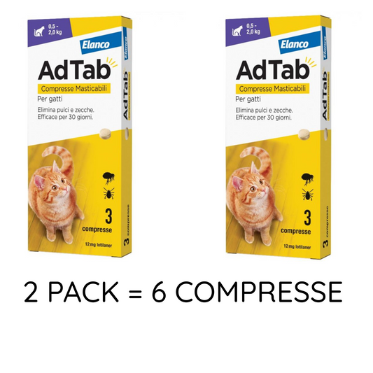 AD-TAB Compresse Antiparassitarie per Gatto 0,5-2kg 2 PACK