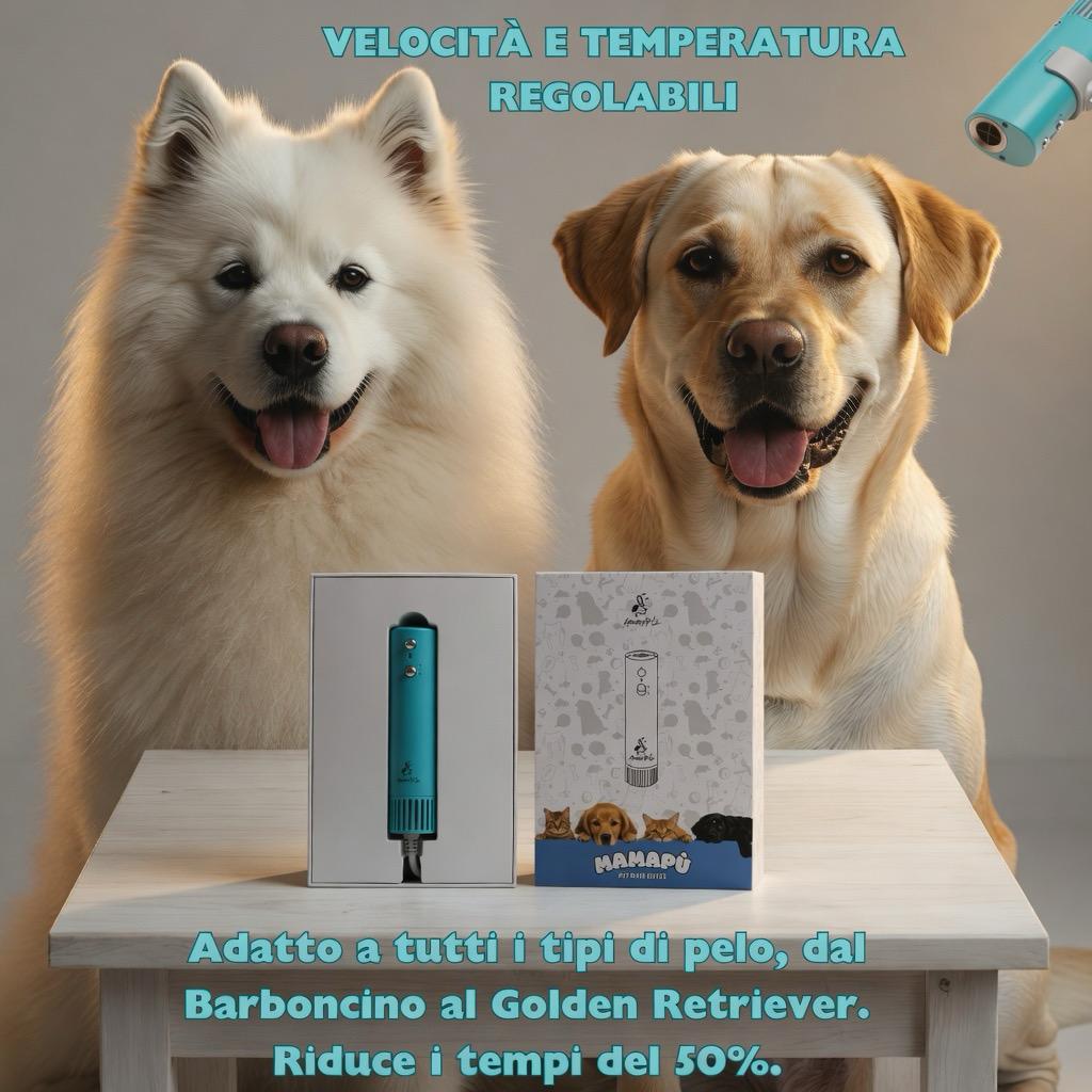 AnimArtì MAMAPÙ Phon per Cani - Asciugatura a Mani Libere con Supporto da Collo - 1400W