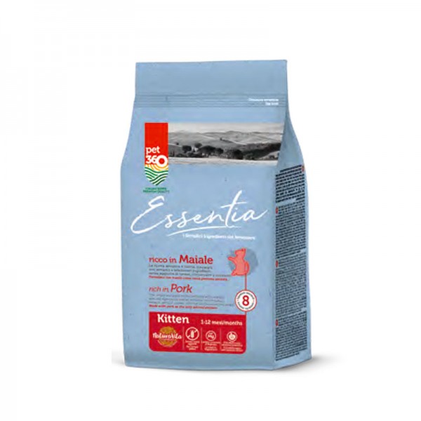 Essentia Pet360 Crocchette Gatto Kitten Cat ricco in Maiale Grain Free 1,5kg