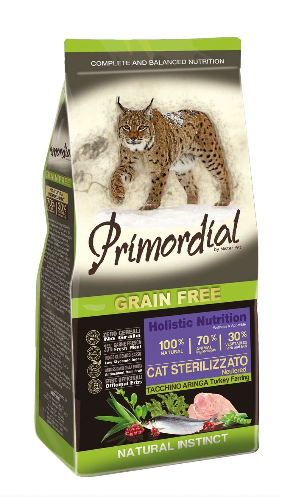 Primordial Croccantini per Gatti Sterilizzati - Tacchino e Aringa 2kg