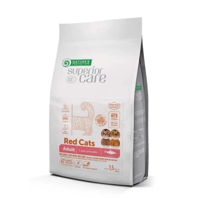 Nature's Protection Superior Care Red Cats - Croccantini per Gatti Adulti con Pelo Rosso 1,5kg