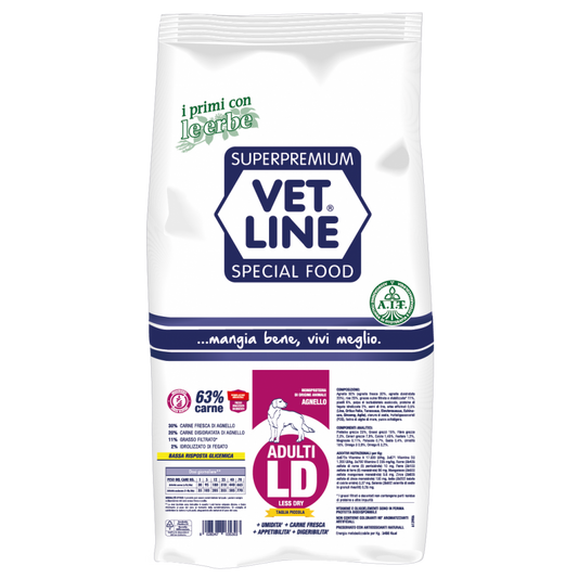 Vet Line Less Dry LD Taglia Piccola Agnello 3kg