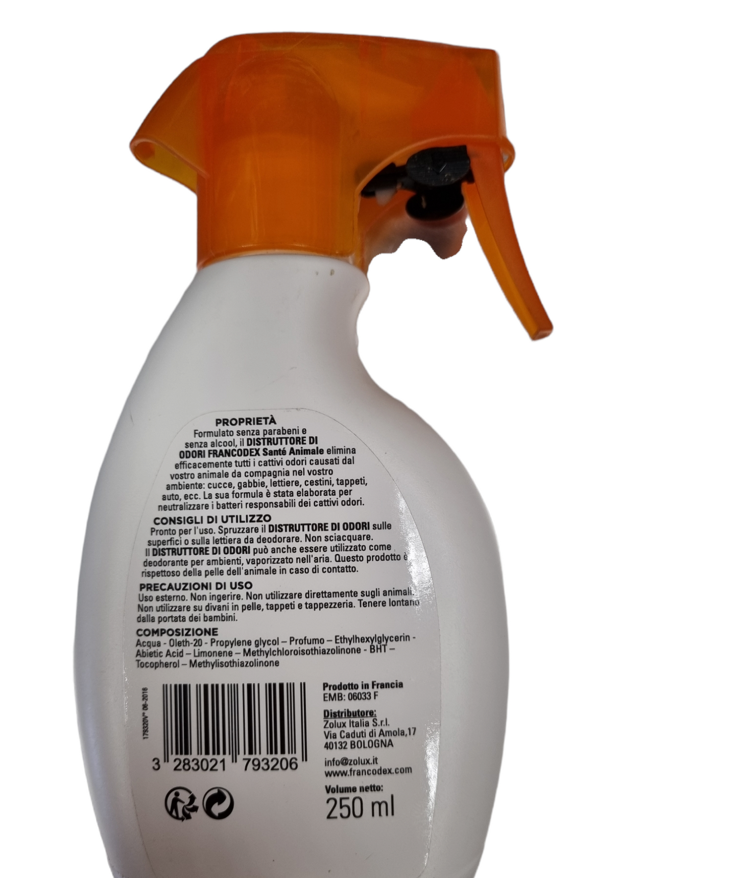 FrancoDex distruttore di odori. Per roditori. 250 ml
