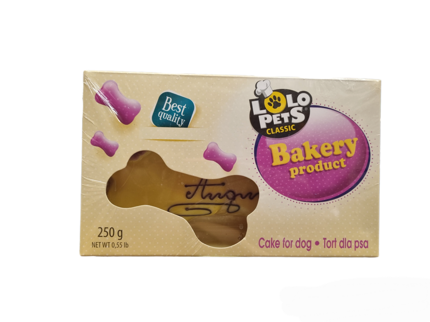 Lolo Pets TORTA per cani, alla vaniglia, scritta Auguri