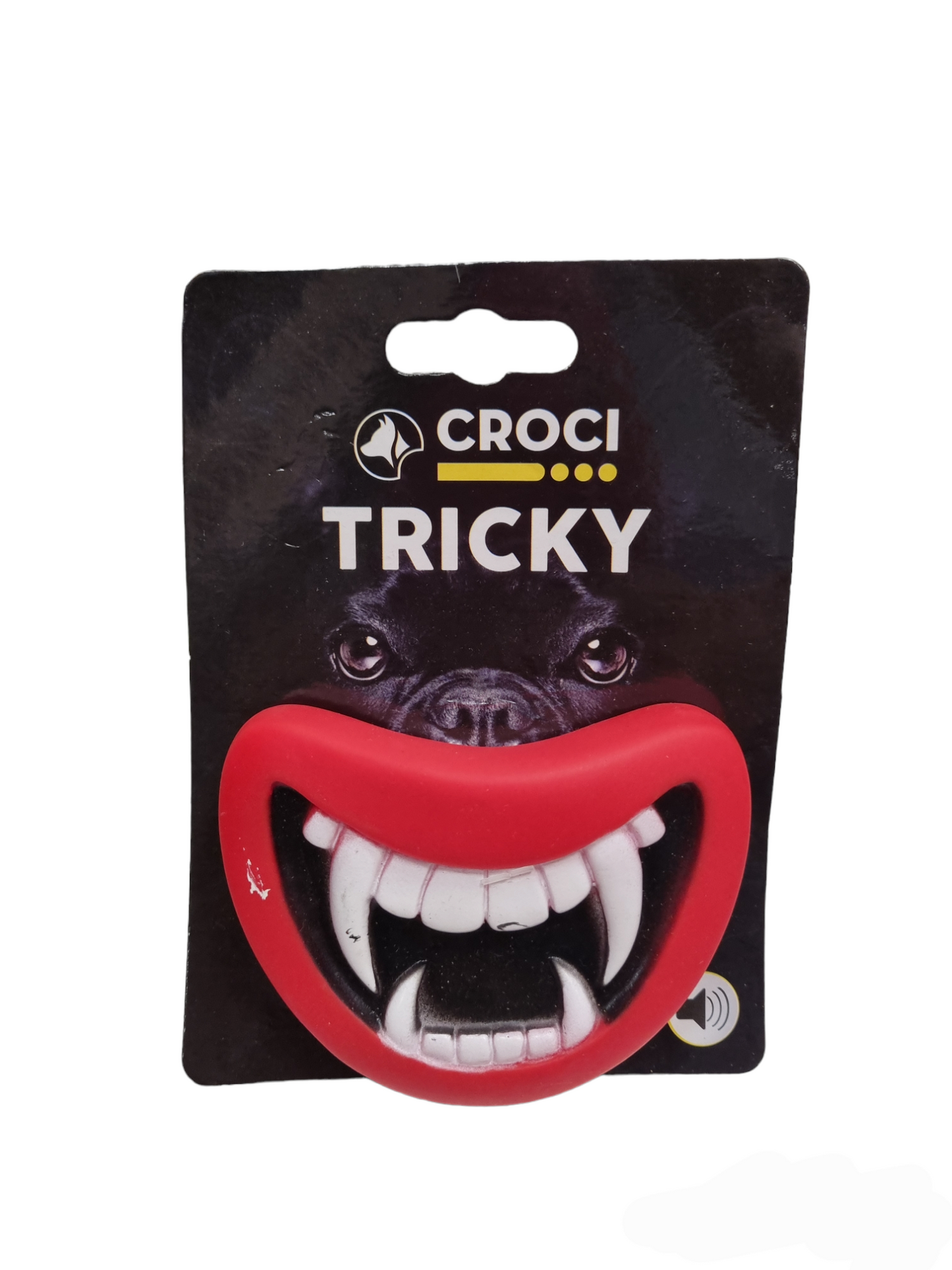 Speciale Halloween CROCI gioco per cani TRICKY DRACULA con squittio 9,5cm