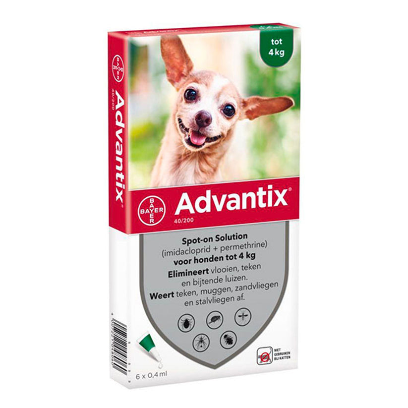 Advantix, confezione 6 pipette per cani fino a 4kg