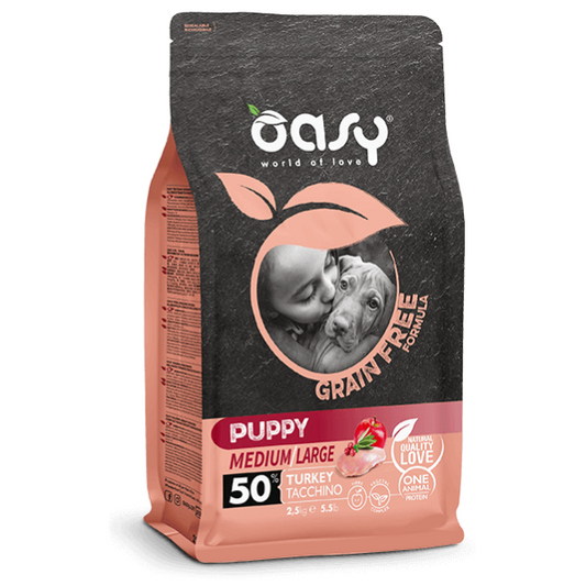 Oasy Grain Free puppy medium large Tacchino 12kg