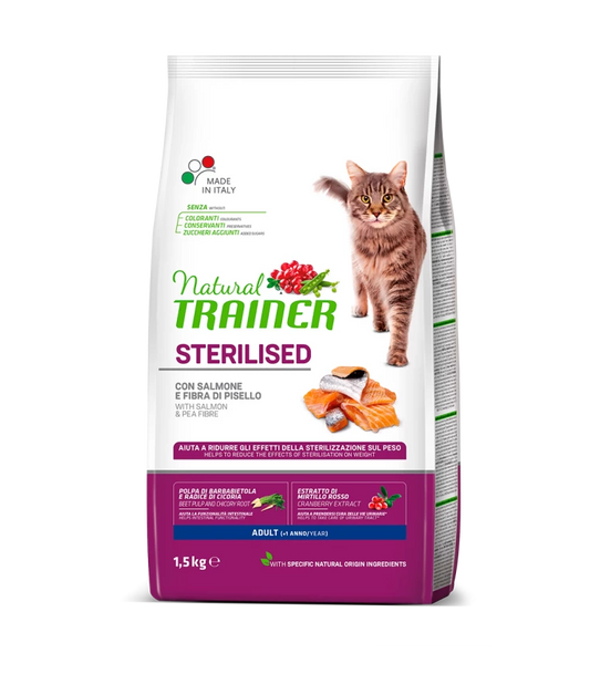 Natural Trainer Sterilised Cat Salmone 1,5kg